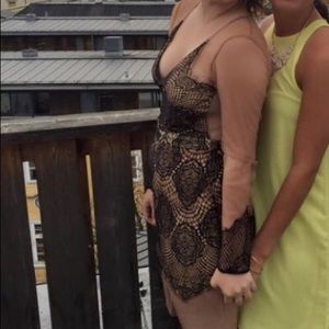 Nude & Black sheer mesh dress!